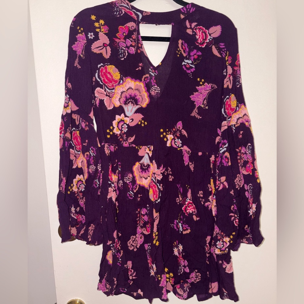 Patrons of Peace Purple Floral Long Sleeve Dress